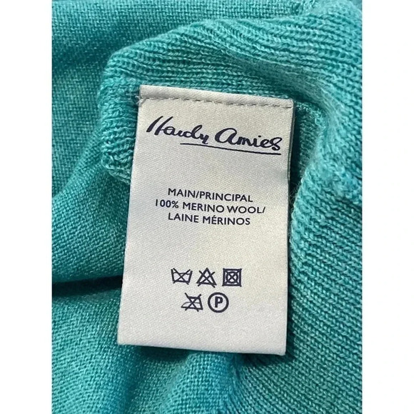 Hardy Amies Sweater Men’s Size L Gray Teal Merino Wool‎ Crew Savile Row London - Picture 8 of 9
